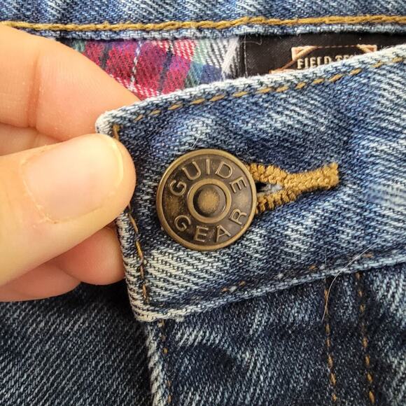 Guide Gear Flannel Lined MOM Jeans Women Size 12 High Rise Relaxed Fit Med Wash - Picture 8 of 10